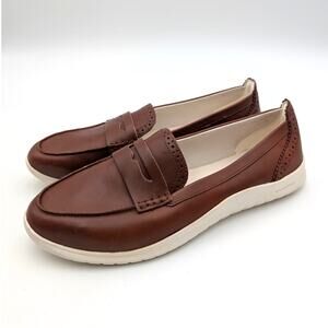 Cole Haan ZeroGrand Meritt Penny Loafer Women's Dark Cuoio/Ivory Sz US10B EU40.5